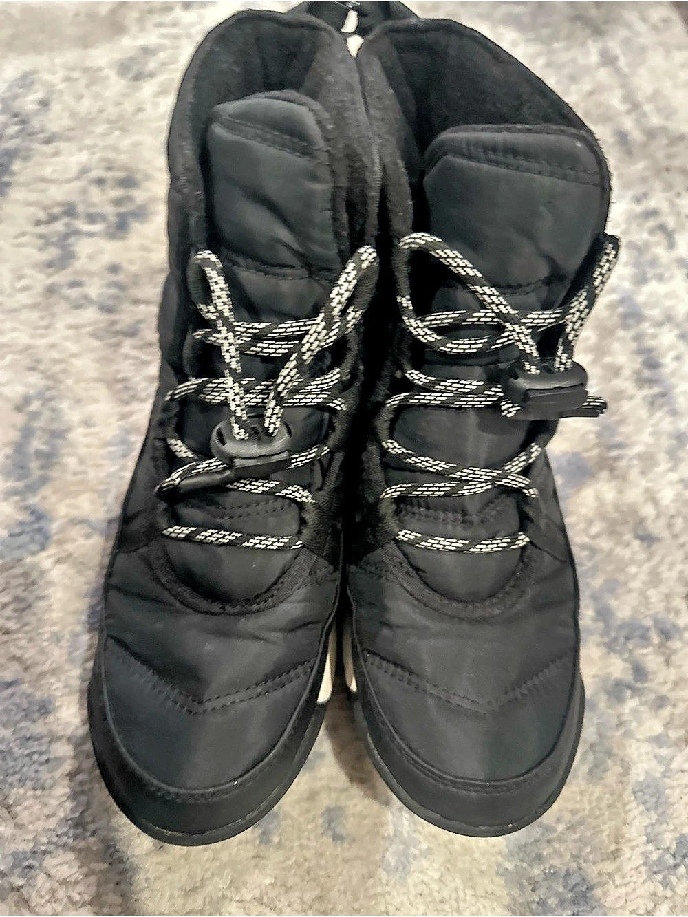 Sorel Short Lace Waterproof Snow Boots Black & White US 3 Unisex